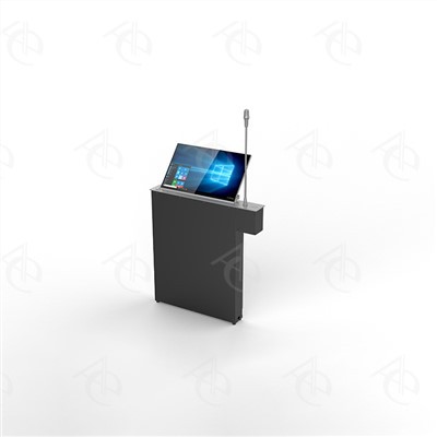 15-inch gemotoriseerde, intrekbare, verstelbare monitor met ultradunne rand en optilbare microfoon